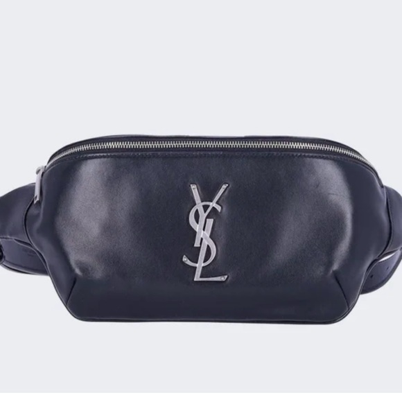 Yves Saint Laurent Cassandre Black Leather Belt Bag - Picture 2 of 8